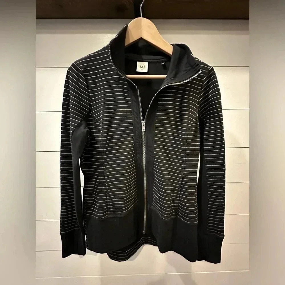CAbi Full-zip Black/Grey Jacket - women’s XS